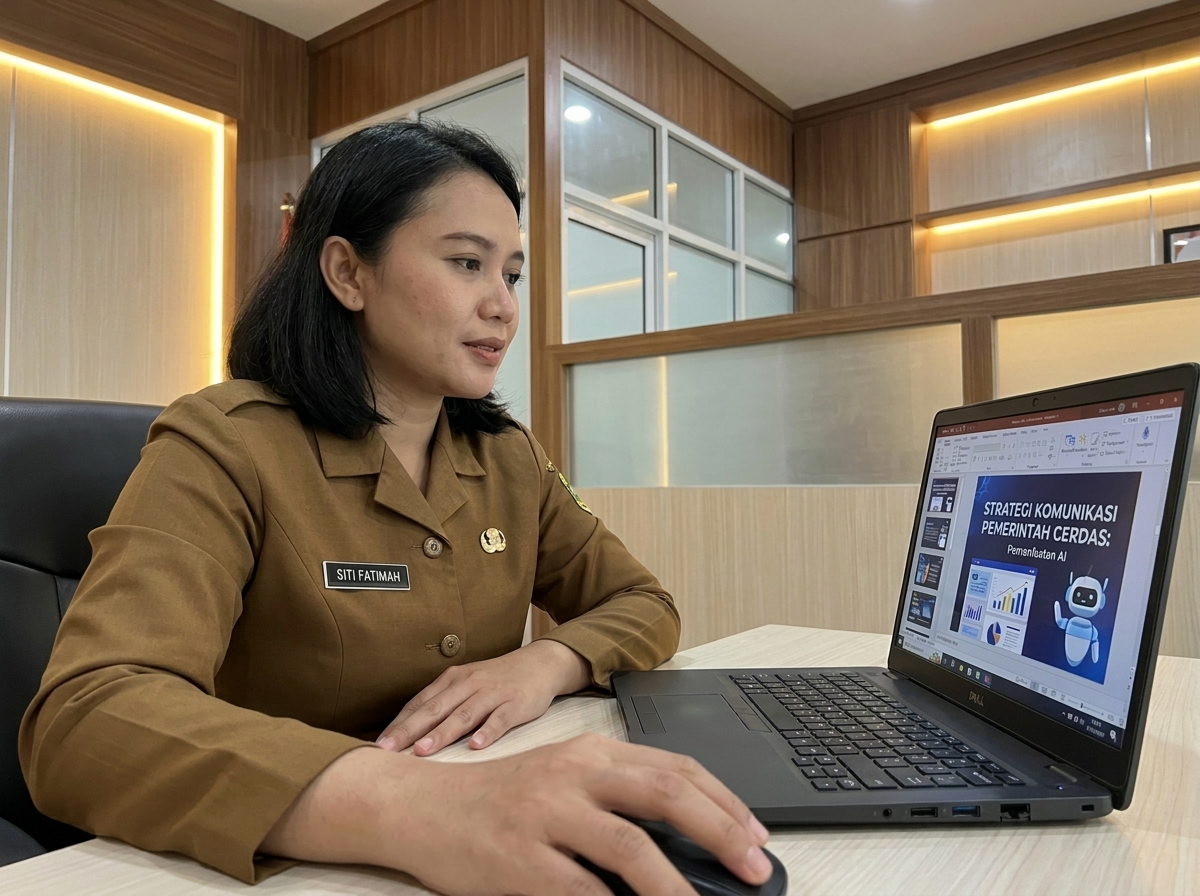 Modul 4 membuat presentasi dan konten dinas AI untuk ASN - belajar AI komunikasi pemerintah