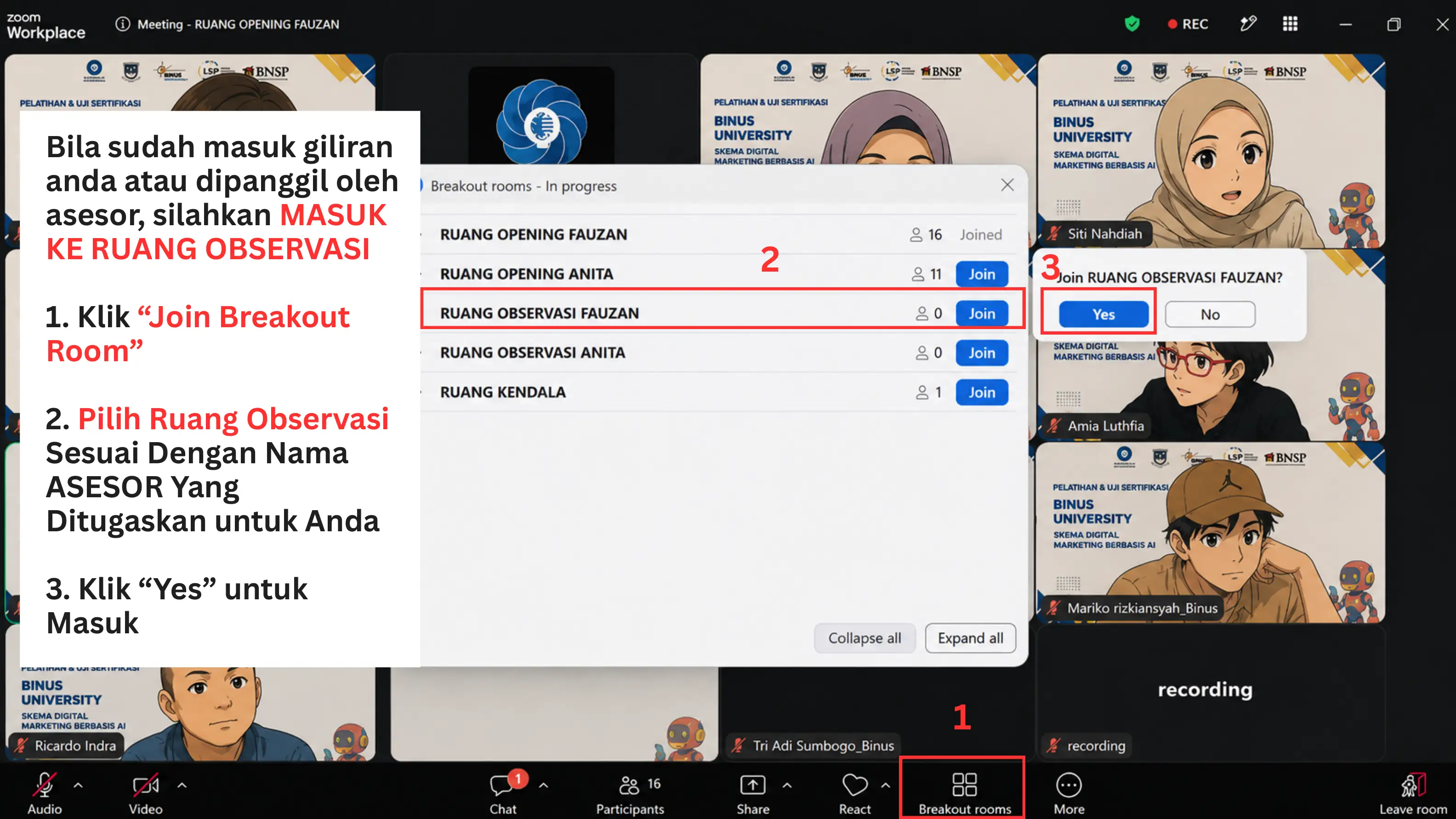 Screenshot langkah 5: Mekanisme Hari Ujian / Uji Sertifikasi