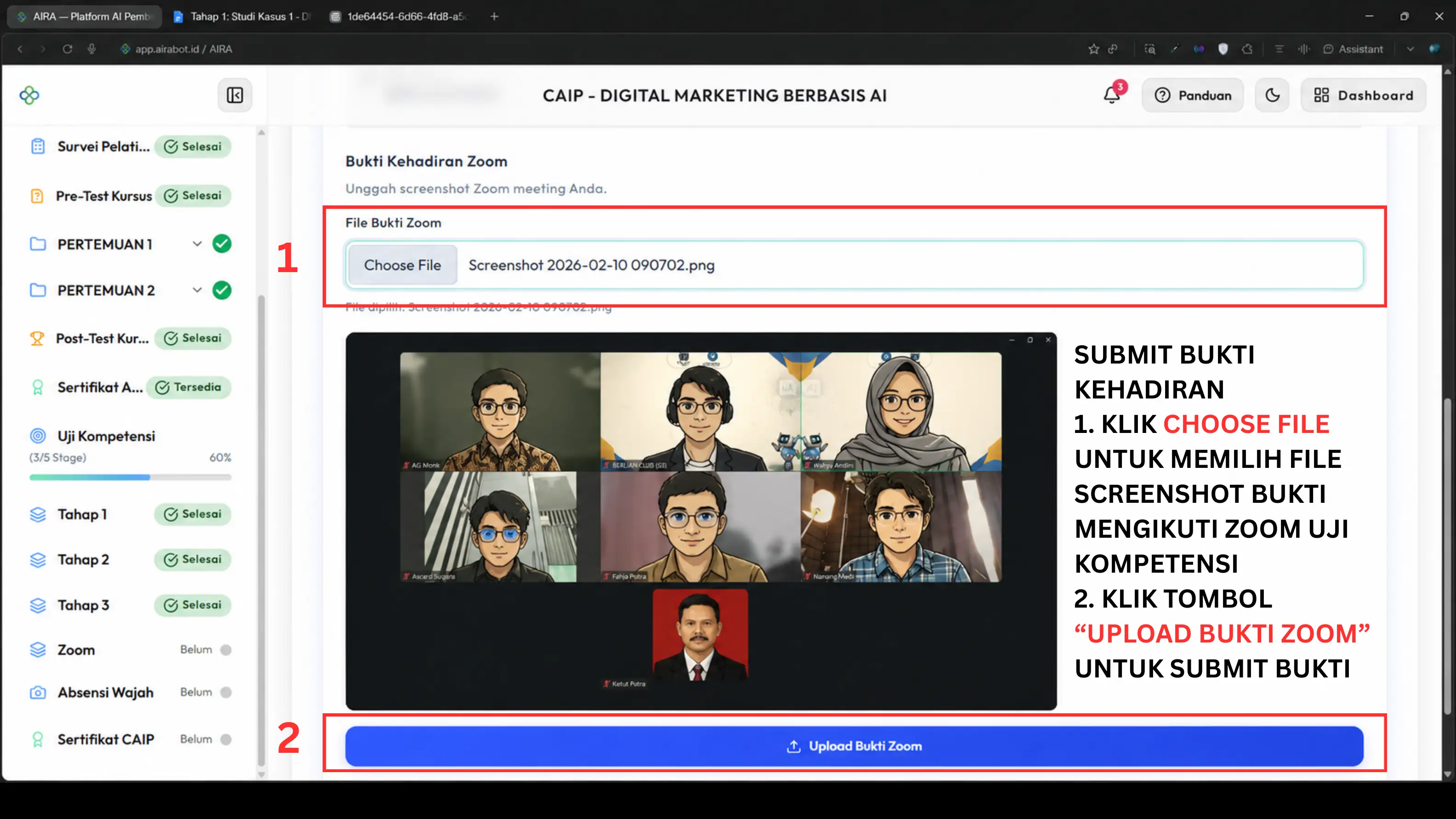 Screenshot langkah 2: Sertifikat/SK CAIP Kapan Terbit?