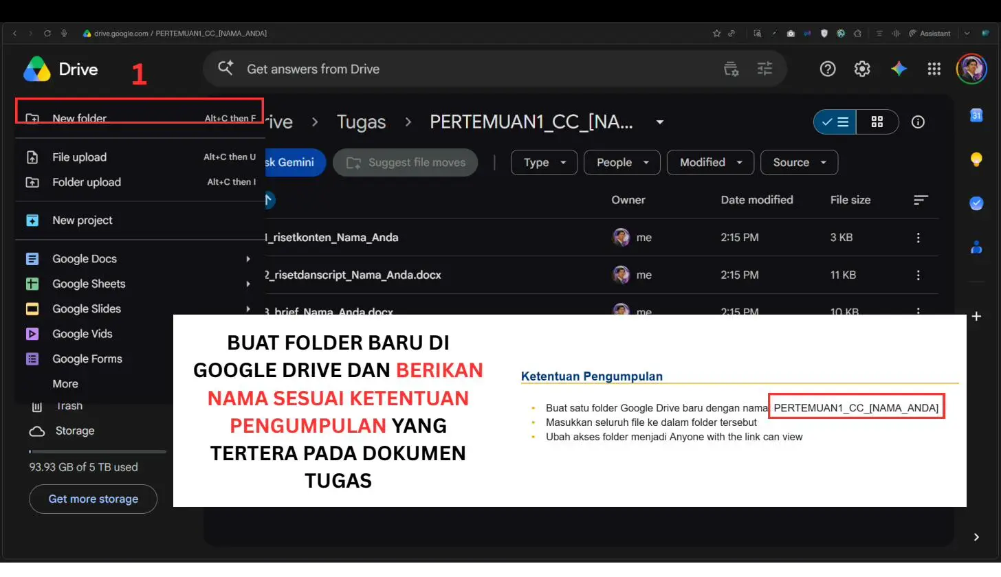 Screenshot langkah 2: Cara Mengumpulkan Tugas di AIRA