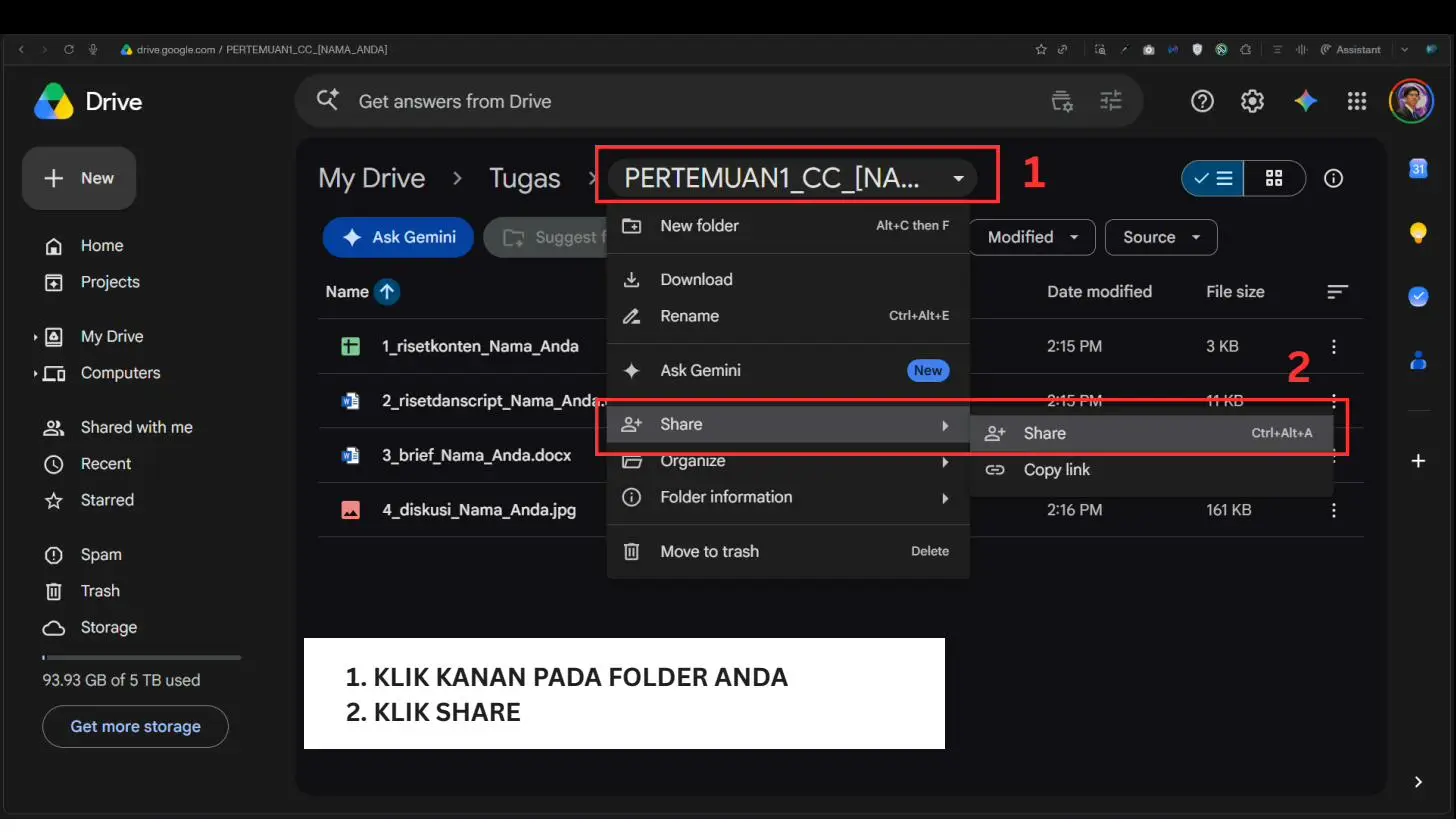 Screenshot langkah 4: Cara Mengumpulkan Tugas di AIRA