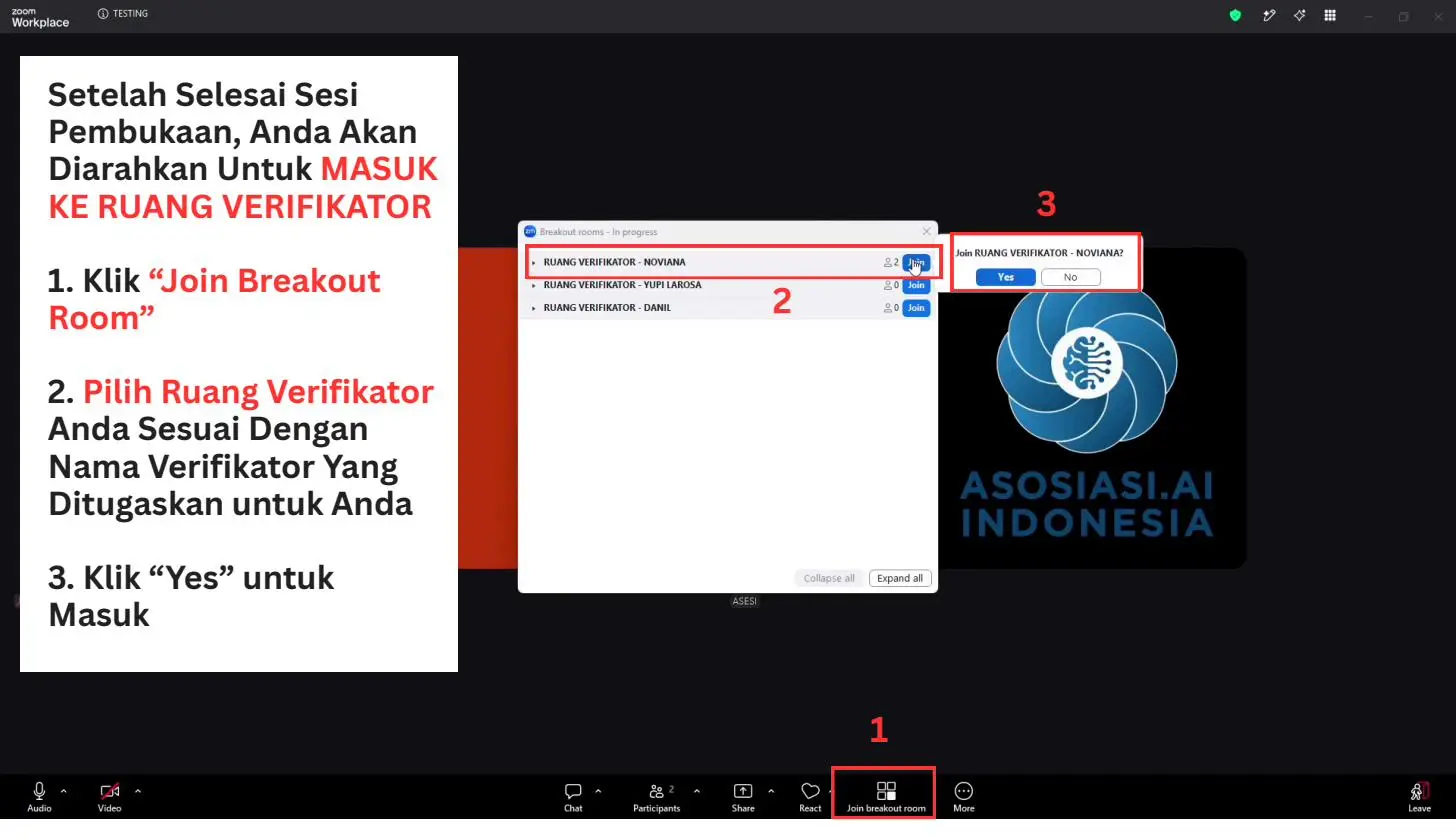 Screenshot langkah 4: Cara Mengikuti Verifikasi TUK via Zoom