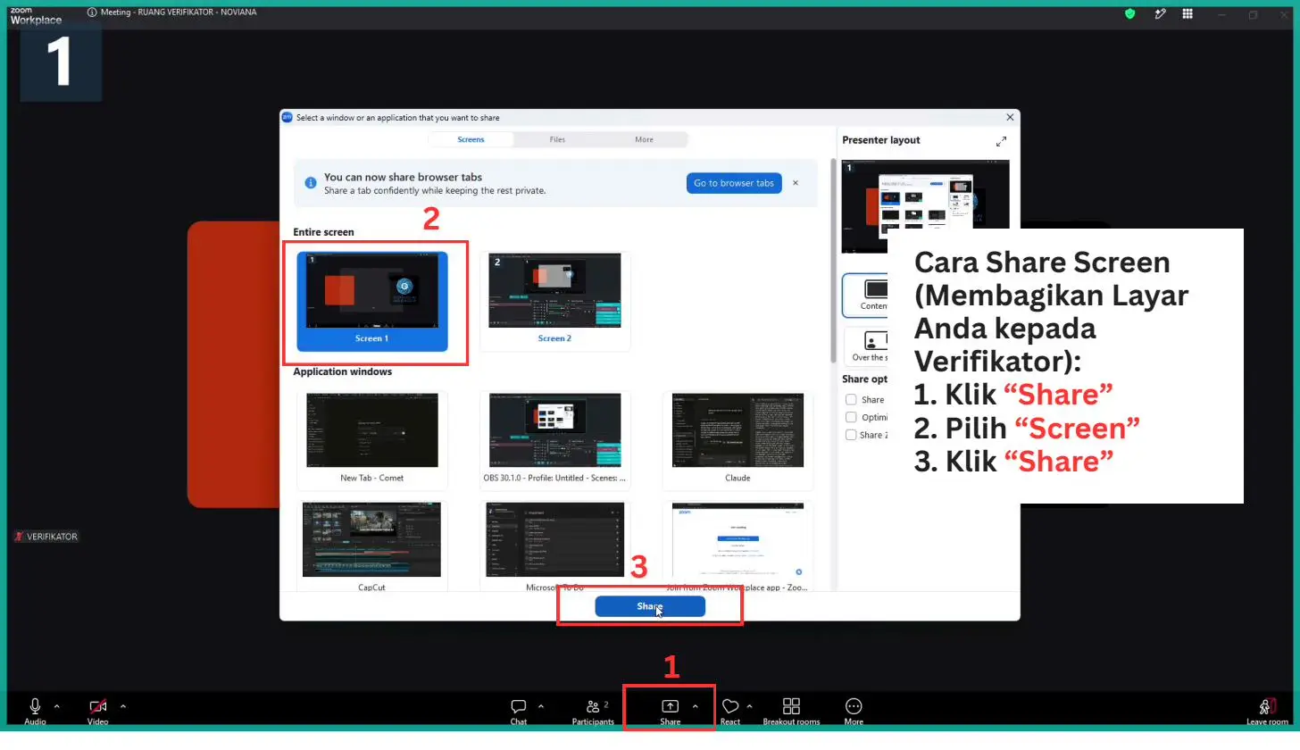 Screenshot langkah 5: Cara Mengikuti Verifikasi TUK via Zoom