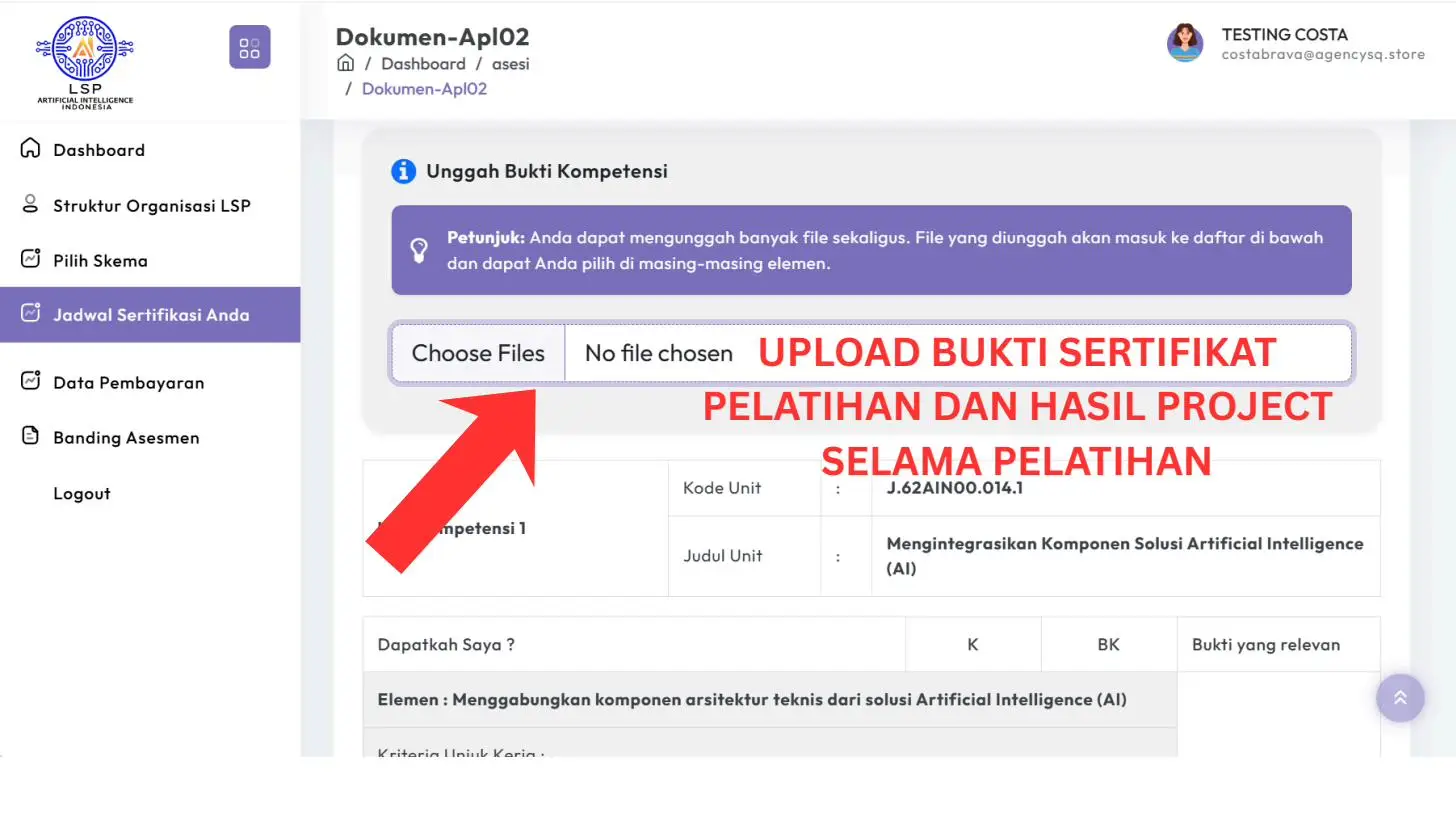 Screenshot langkah 1: File Apa yang Harus Diupload di APL-02?