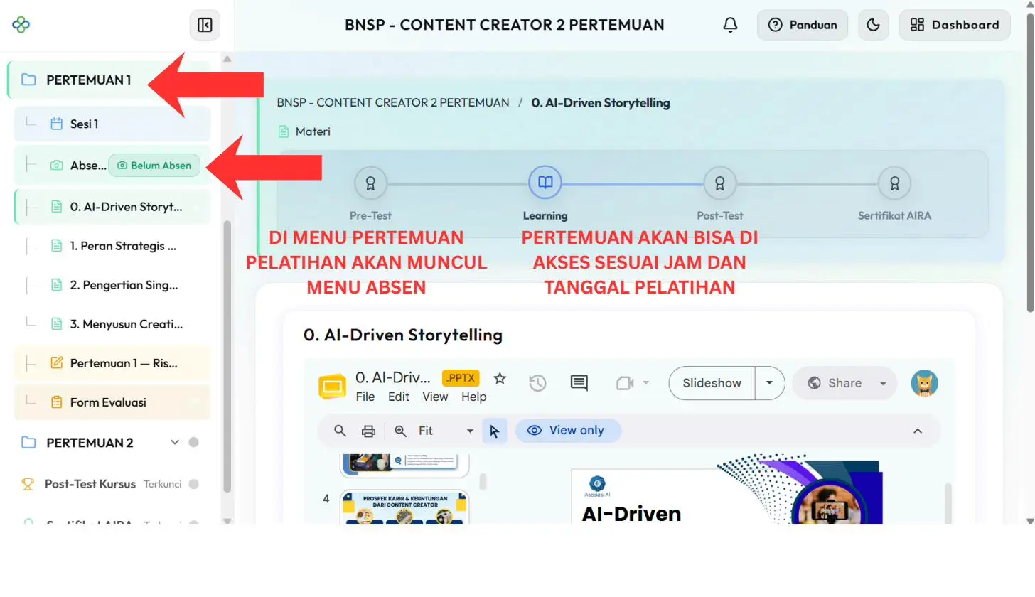 Screenshot langkah 1: Cara Absen Wajah (Selfie Kehadiran)