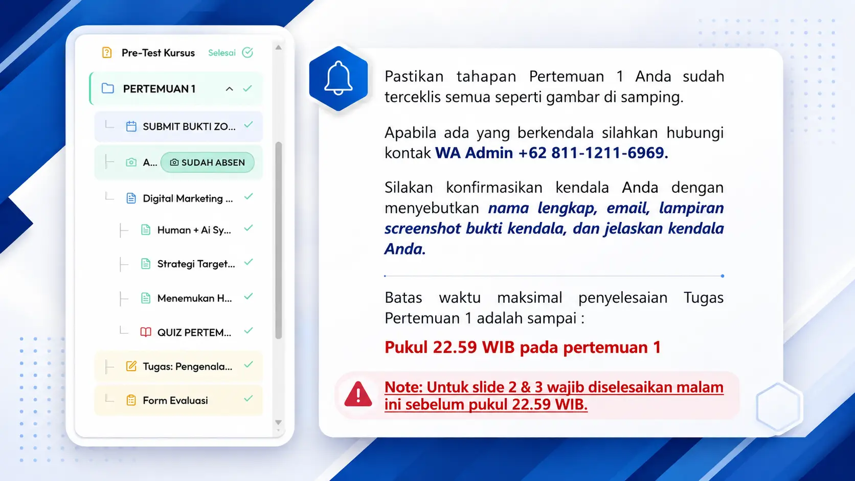 Screenshot langkah 8: Urutan Lengkap Tahapan Pertemuan 1 & 2 di AIRA
